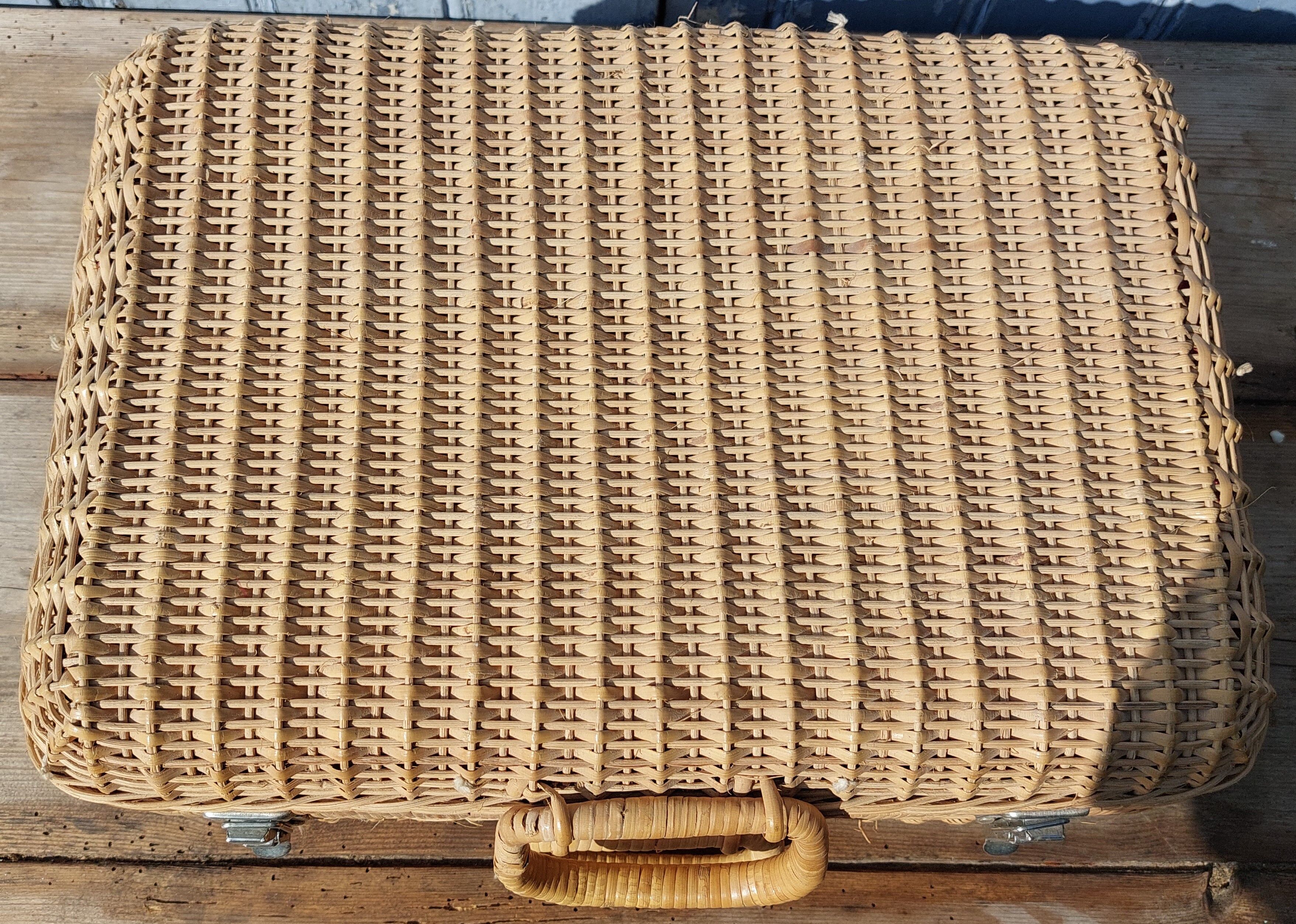 Rattan wicker suitcase