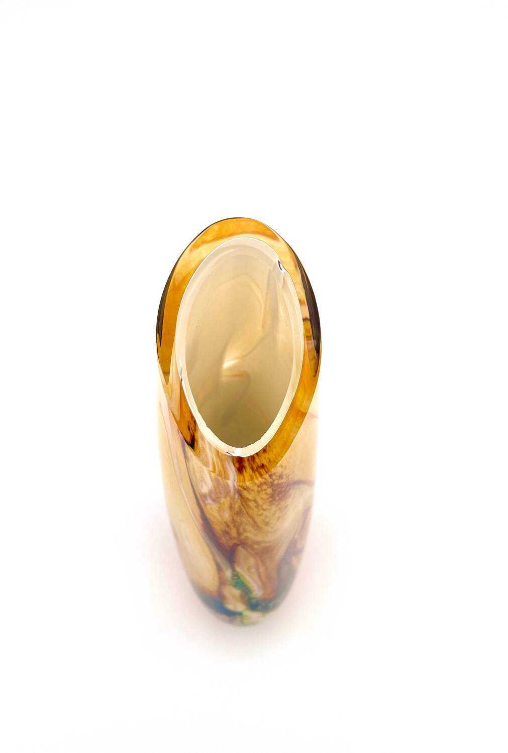 Murano Sommerso Vase OBALL Signed & Labeled 24k Gold H30cm 2.5kg New