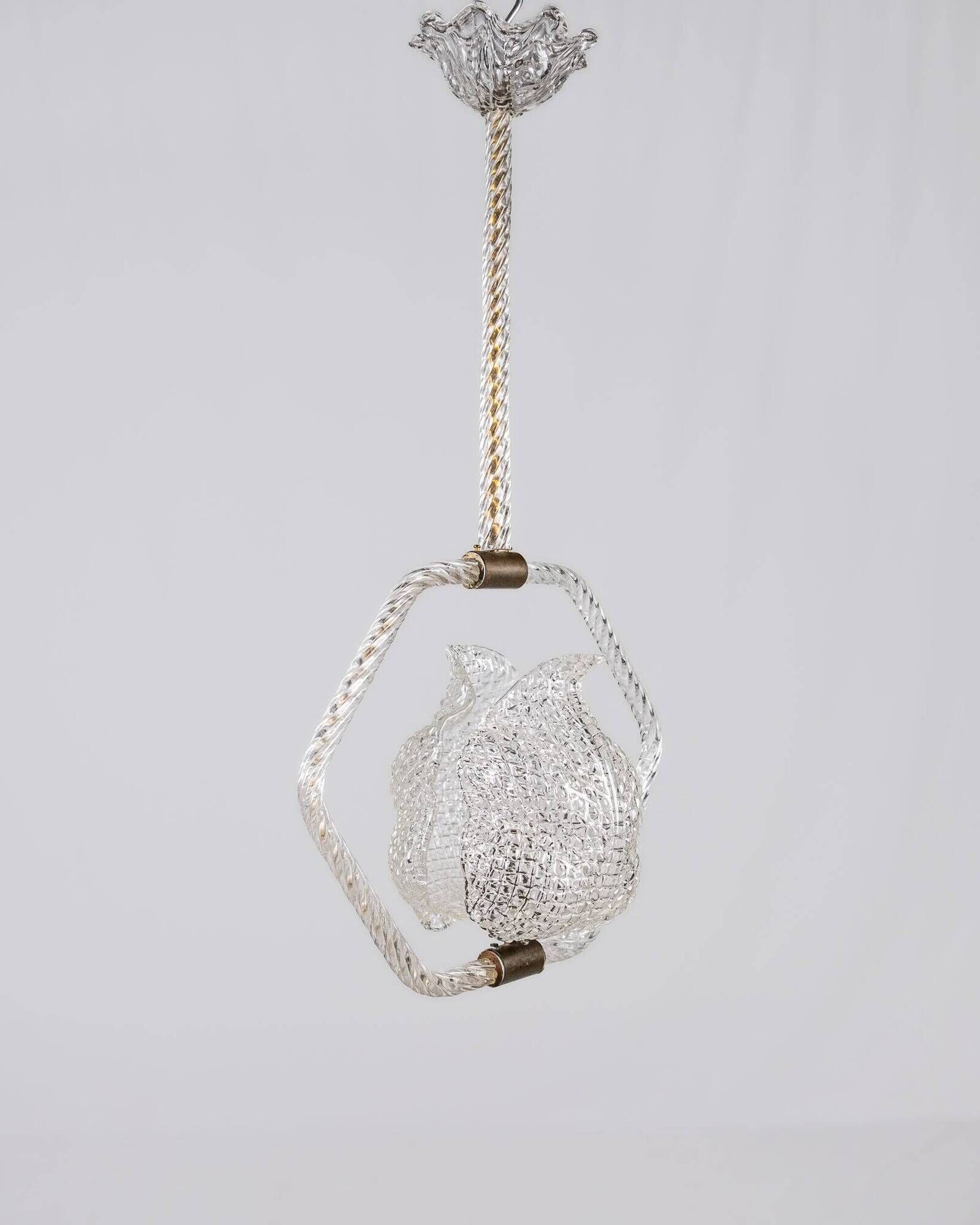 Murano glass chandelier by Barovier & Toso, Italy, 1940s