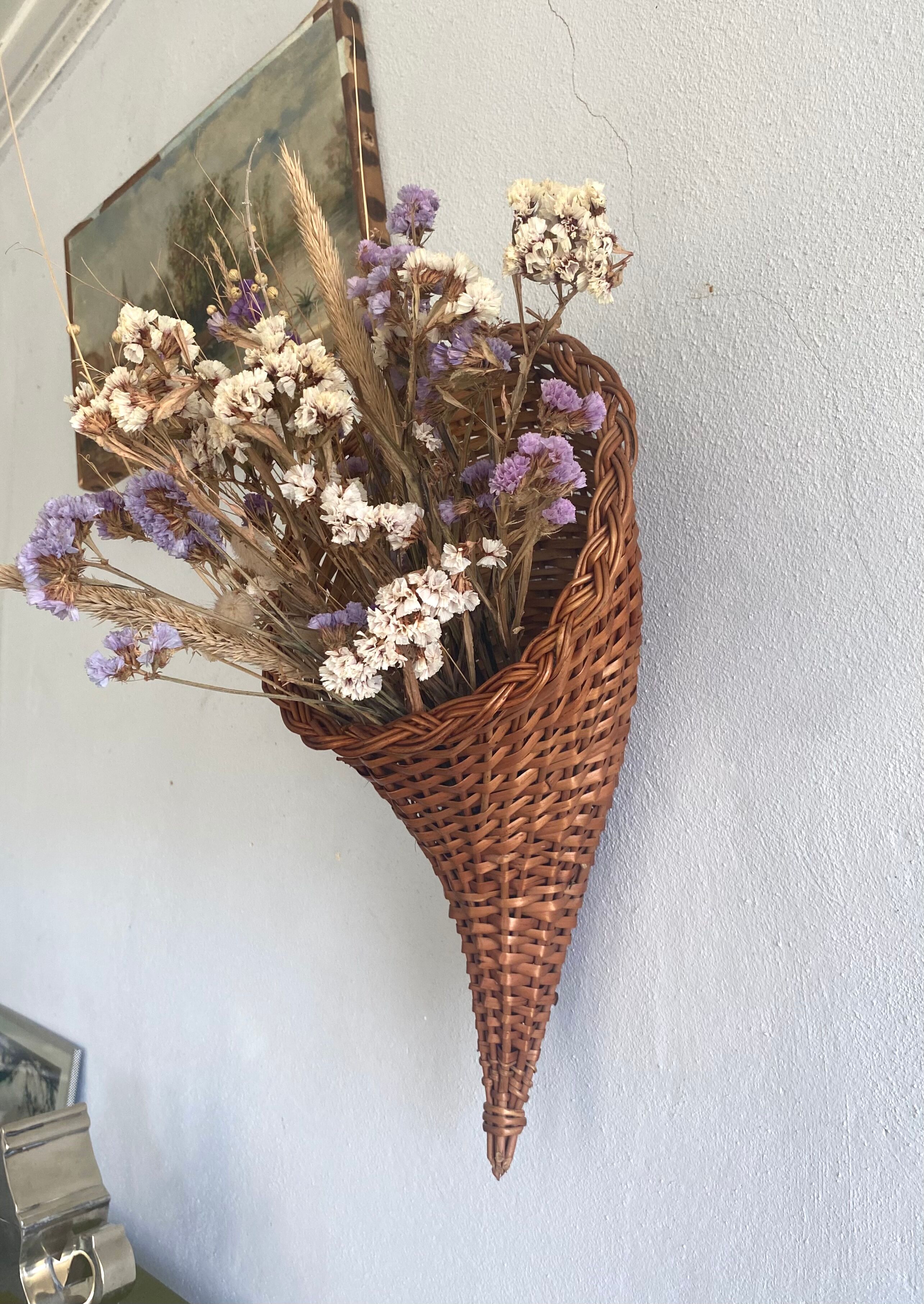 Wicker basket cornucopia