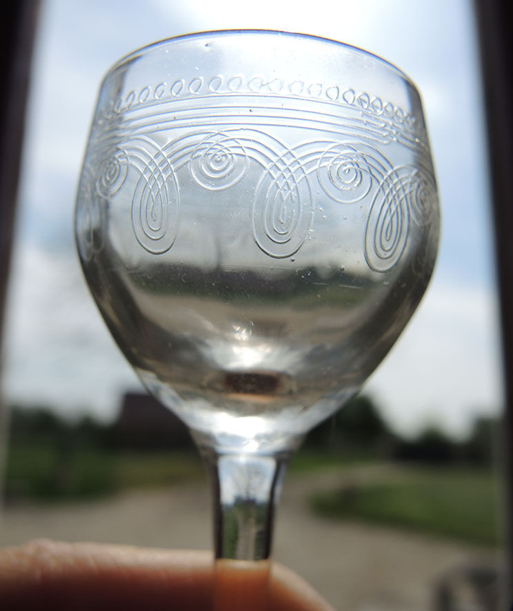 10 ancient engraved crystal digestive glasses