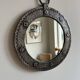 Brutalist mid-century round wall mirror c.1950