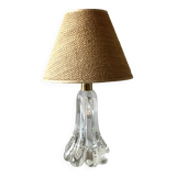 Lampe pied en cristal avec abat-jour