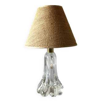 Lampe pied en cristal avec abat-jour