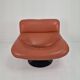 Fauteuil lounge Artifort F518 par Geoffrey Harcourt en cuir, années 1970