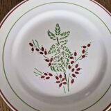 Antique service – KG Lunéville – 12 plates with red & green floral decoration