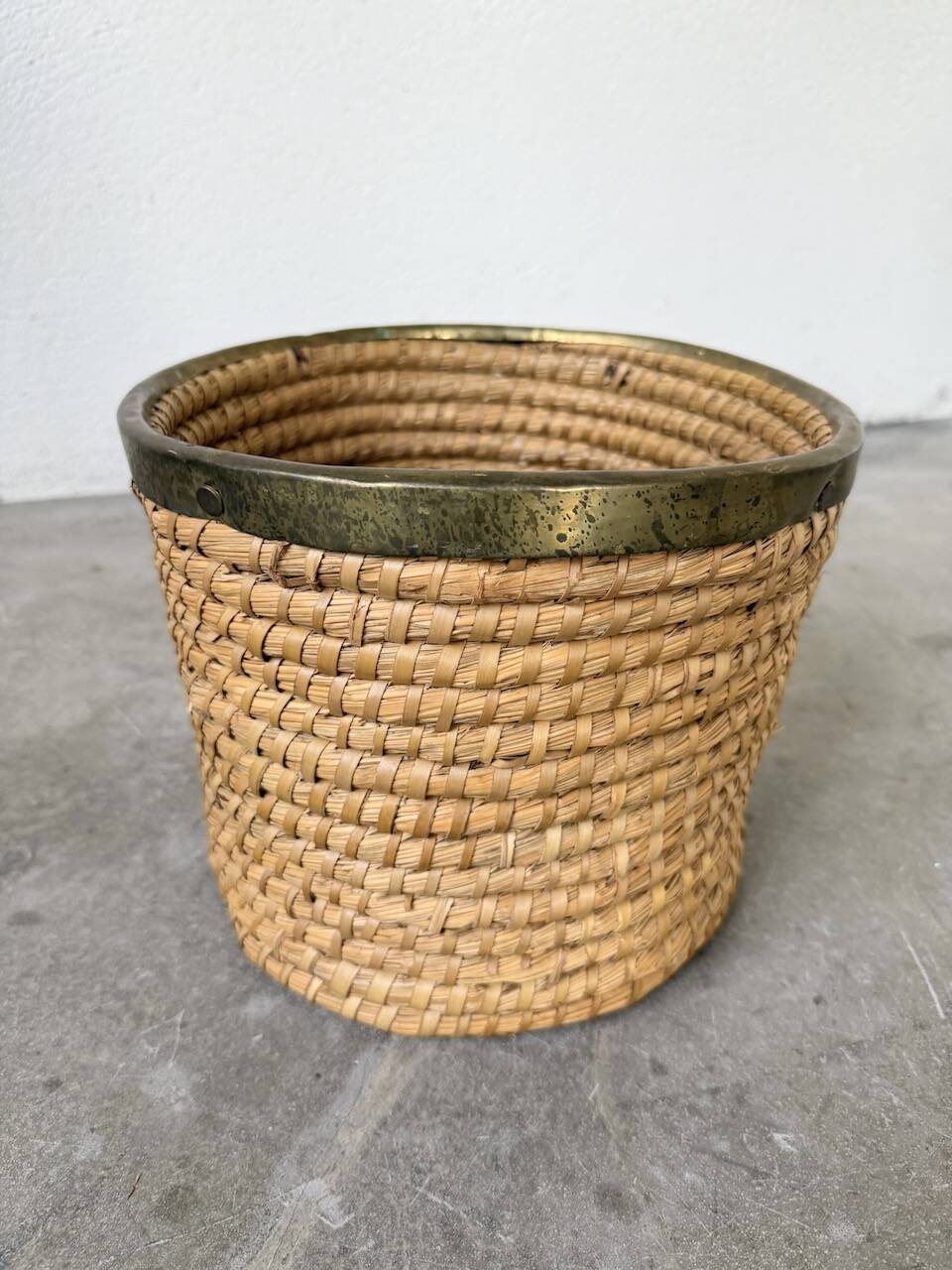 Rattan basket 1970, Italy