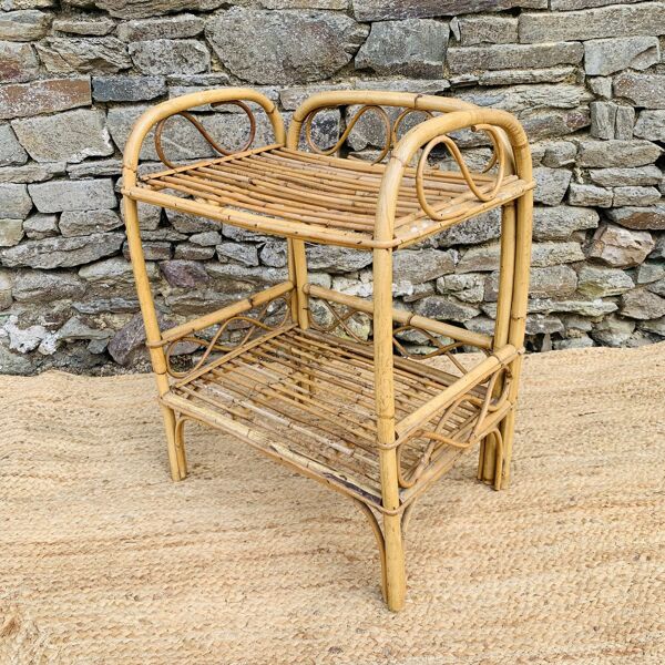 Table de chevet en rotin
