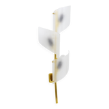 J.T. Kalmar Two Pairs of Large Floral Wall Sconces Auguri in Brass, Austria, 1950s