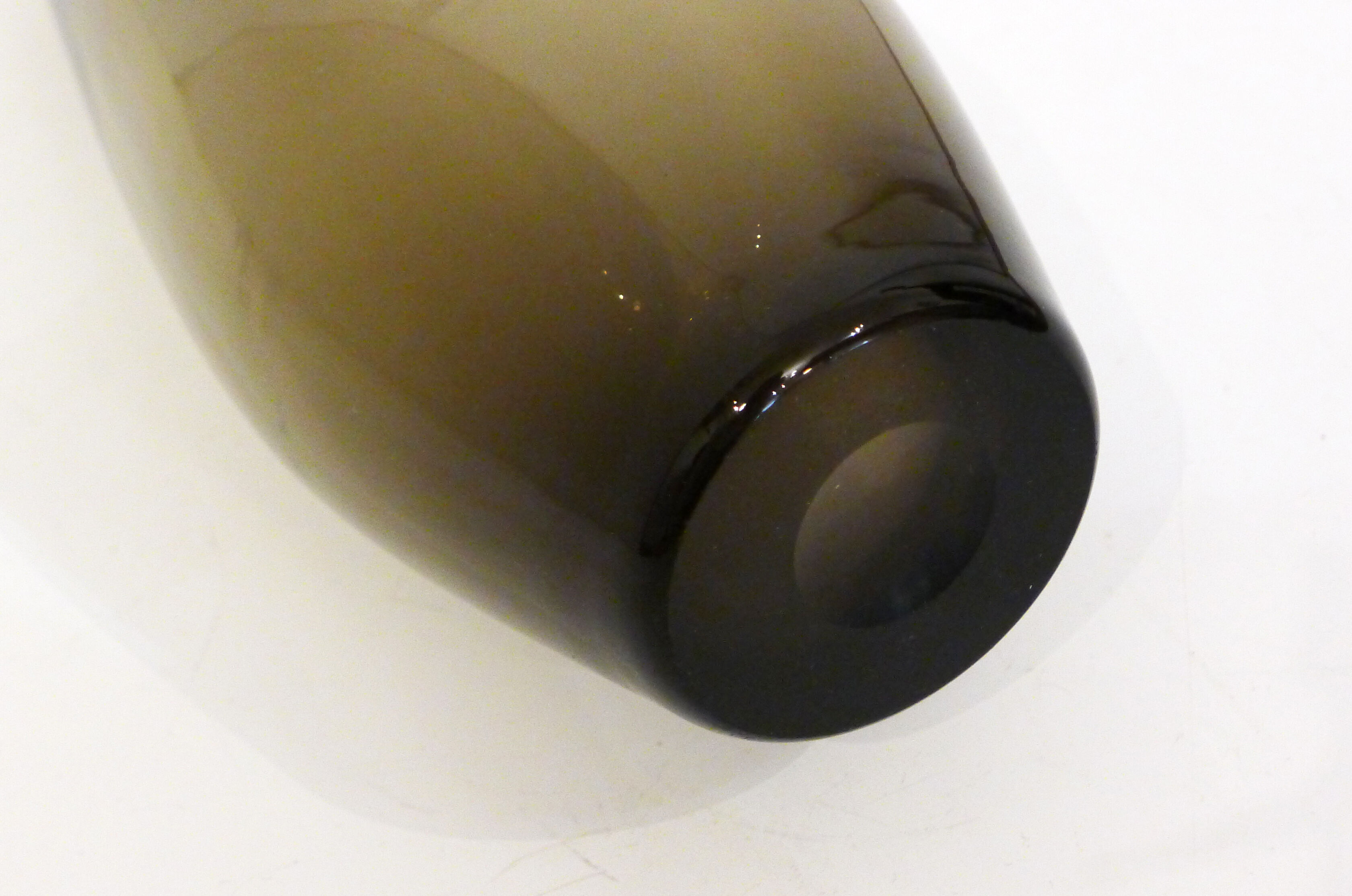 Large smoked blown glass vase