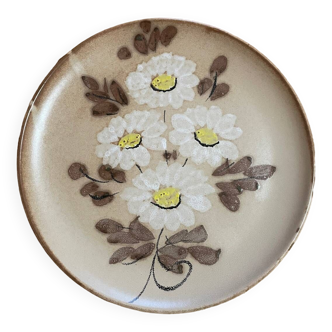 Decorative hand-painted stoneware plate