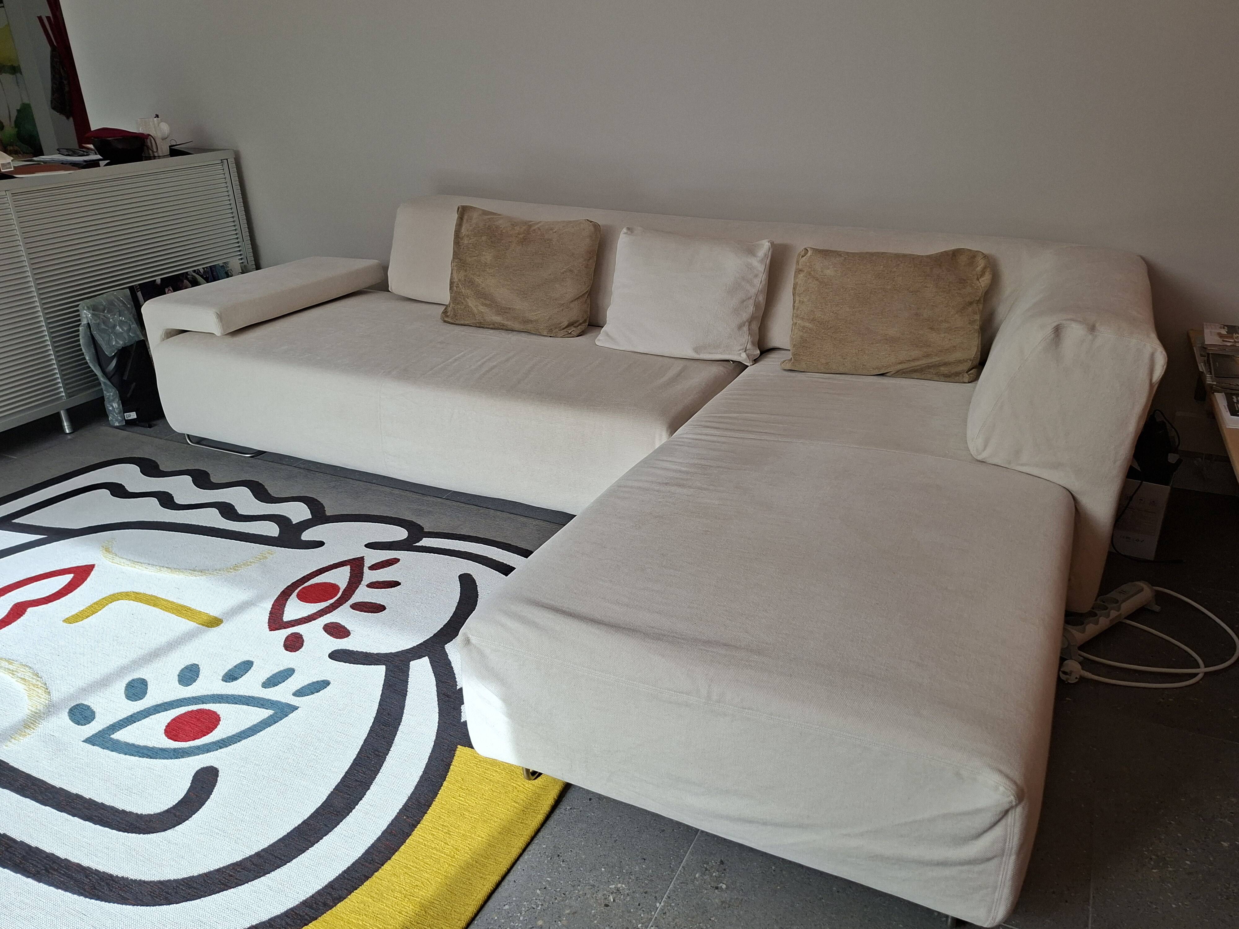 Moroso corner lounge sofa, Lowland model with chaise longue.