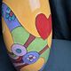 Vintage vase the Lady of Hearts hand-painted 20th century