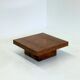 Square coffee table by Fratelli Turri with burl wood