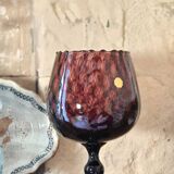 Cup, Empoli Amethyst glass. Italian art, hand-blown, 1950s.