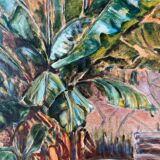 Banana trees on Rue du Havre, signed, 1988