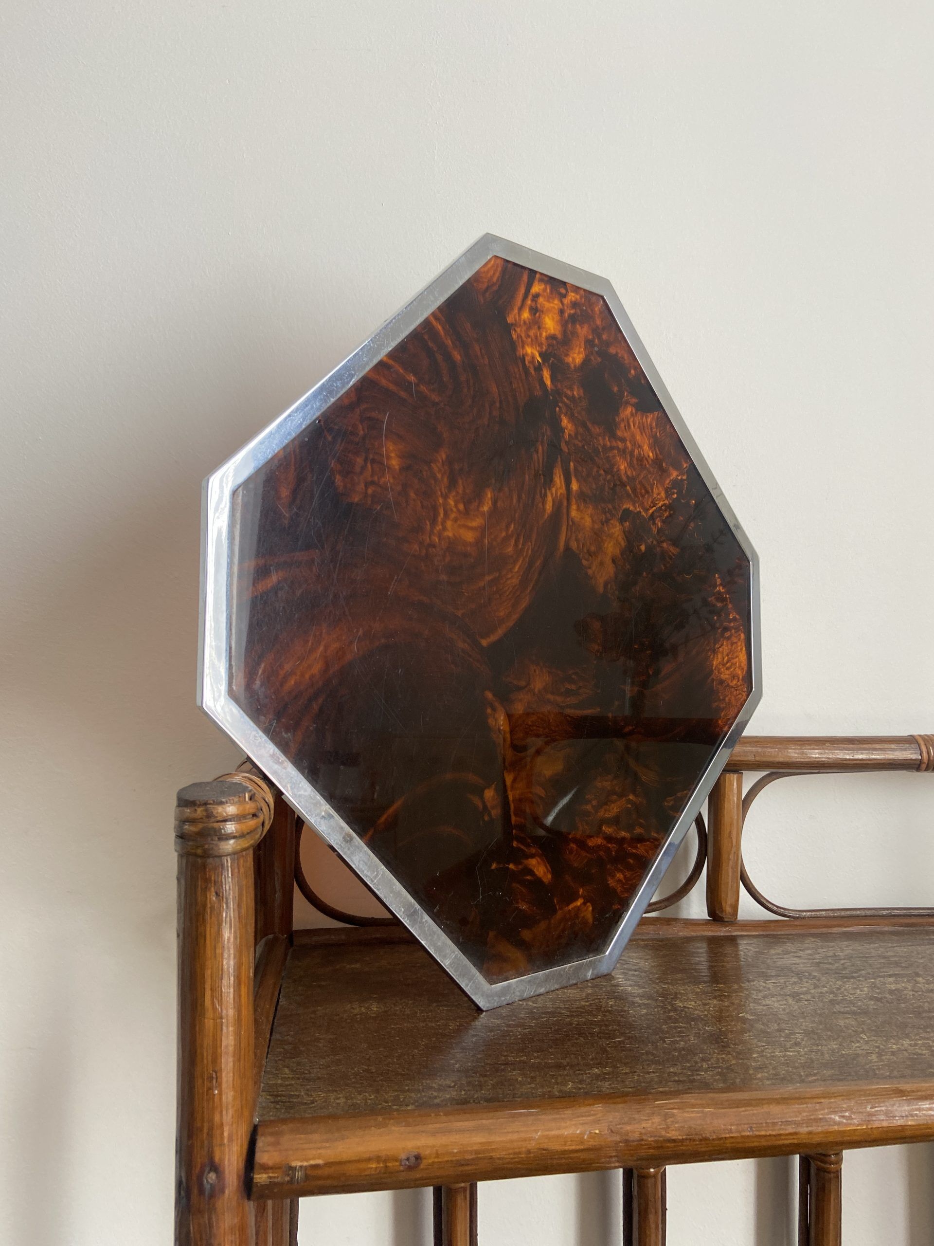 Lucite turtleshell-style tray circa 1970