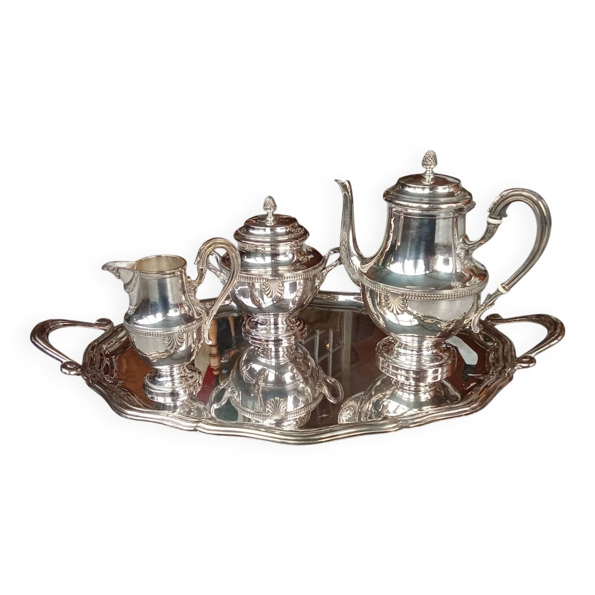 Old silver-plated coffee service