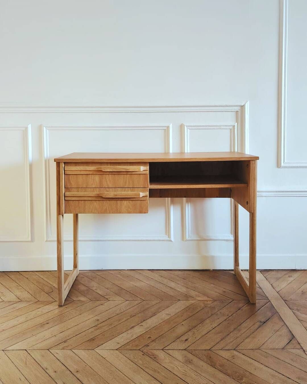 Renovated vintage desk, Scandinavian style, 1960s-70s.