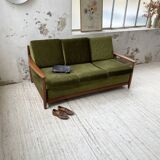 Scandinavian teak bench bed 140