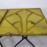 Vintage perforated metal bistro table