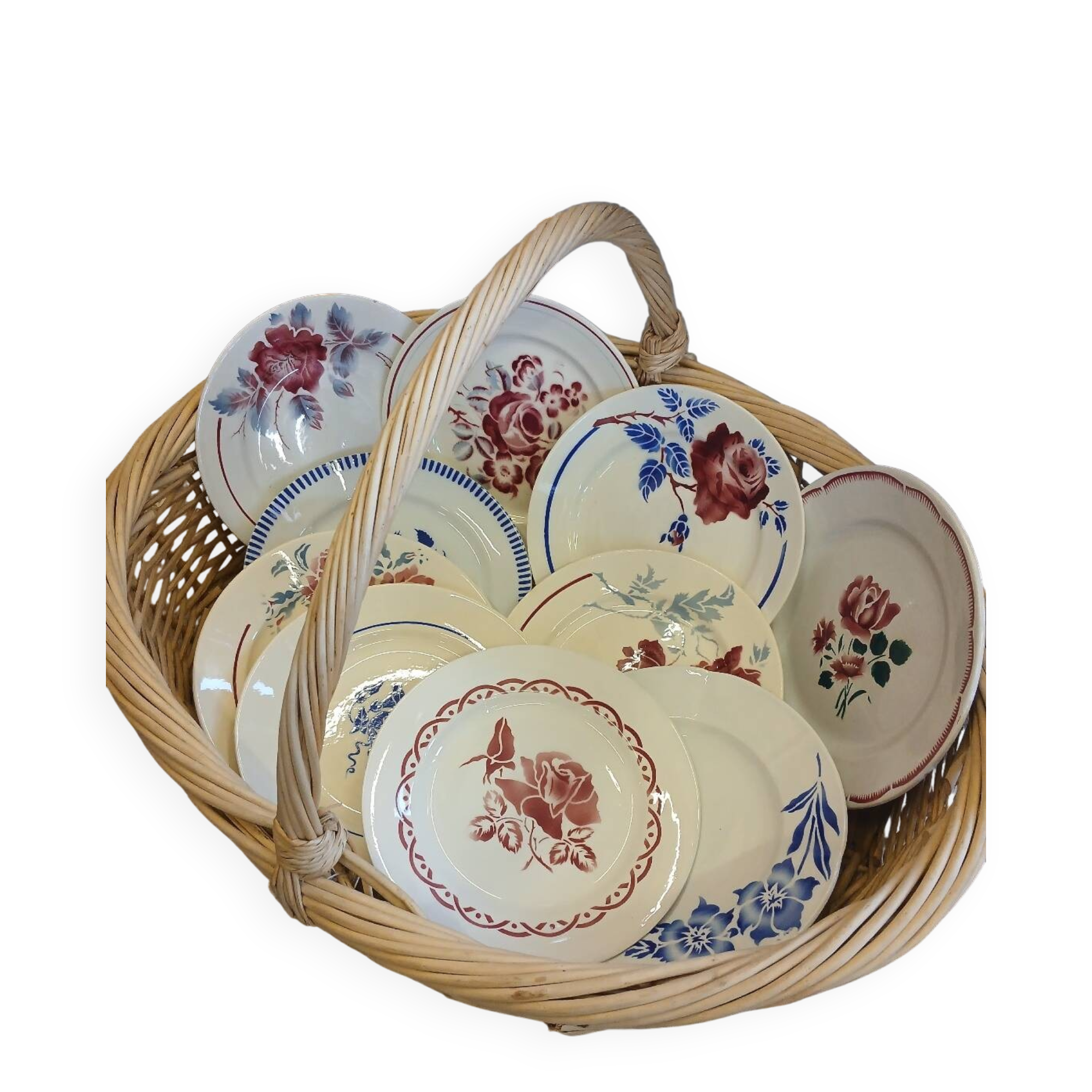 10 assiettes plates anciennes dépareillées