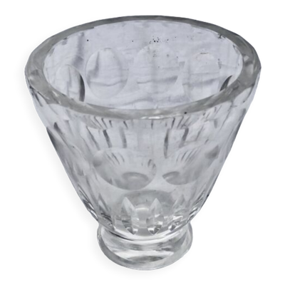 Vase  ancien en cristal signé daum croix de lorraine et france art déco