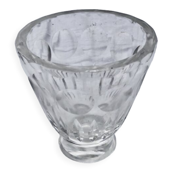 Vase ancien en cristal signé daum croix de lorraine et france art déco — Beyit