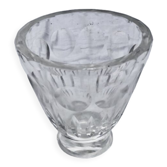 Vase  ancien en cristal signé daum croix de lorraine et france art déco