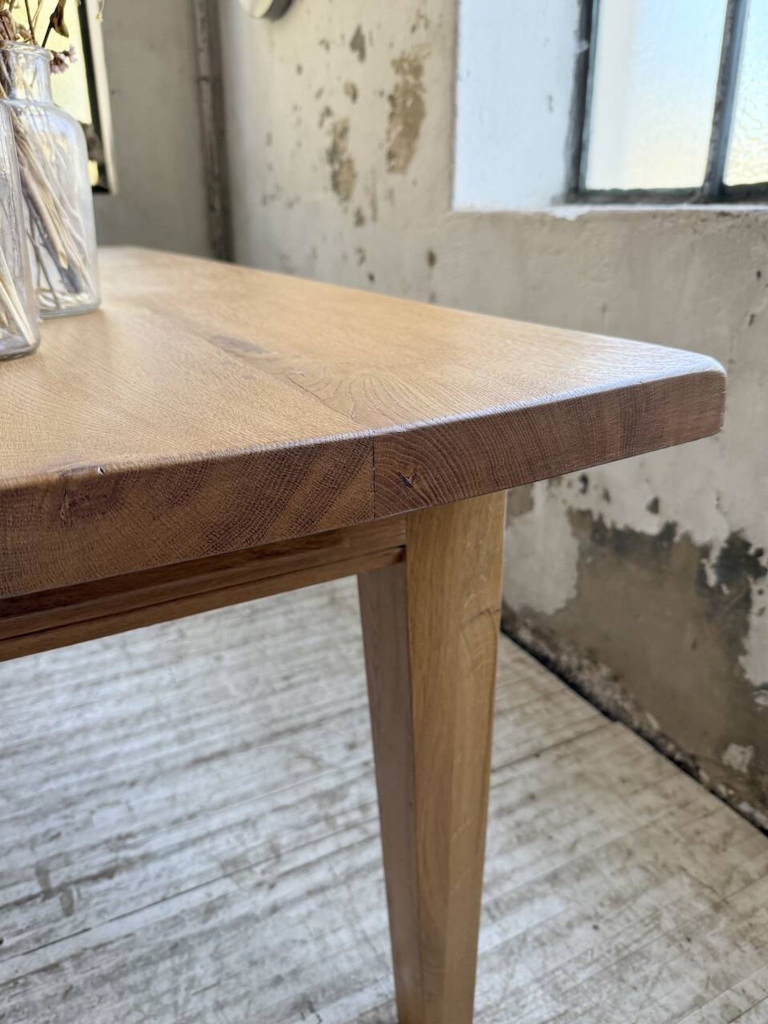 Table de ferme extensible en chêne massif