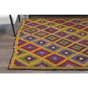 1970s Vintage Turkish Oushak Handmade Wool Cotton Yellow Area Rug 179x237