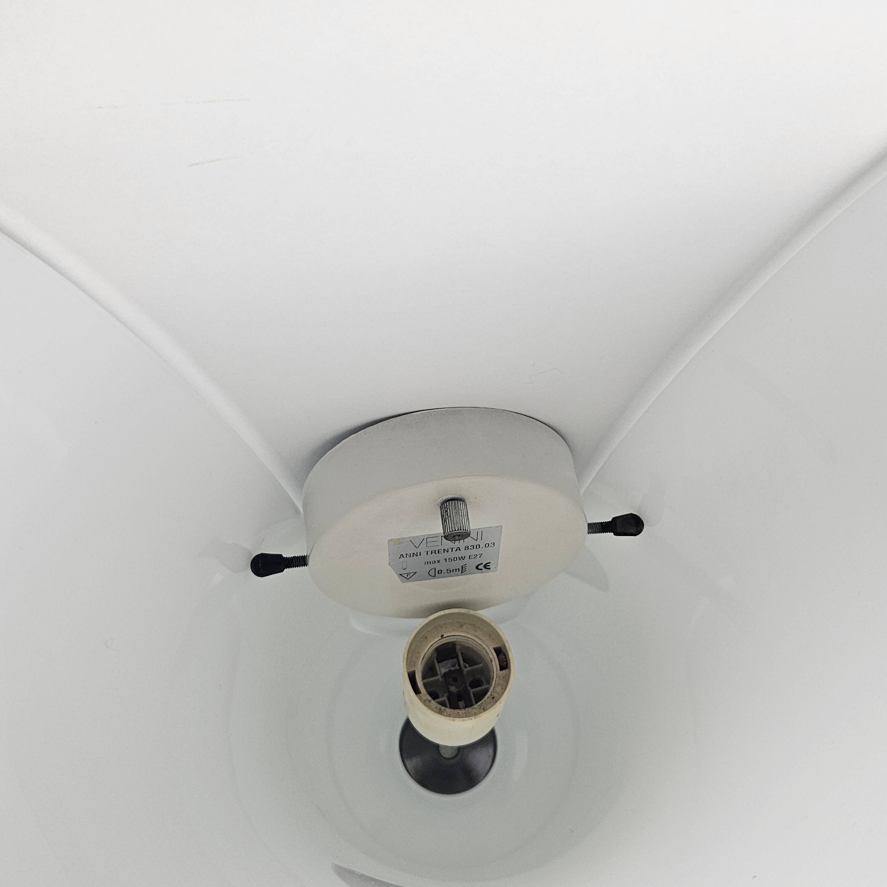 Anni Trenta Luce Large Wall Applique by Venini in Milk White Murano Glass