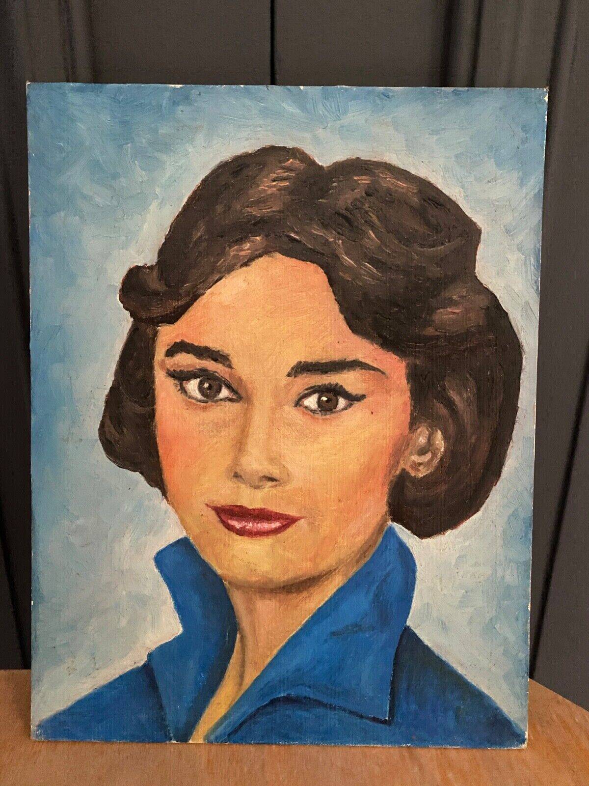 Portrait of a woman oil on hardboard 20th century
