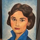 Portrait de femme huile sur isorel XXe