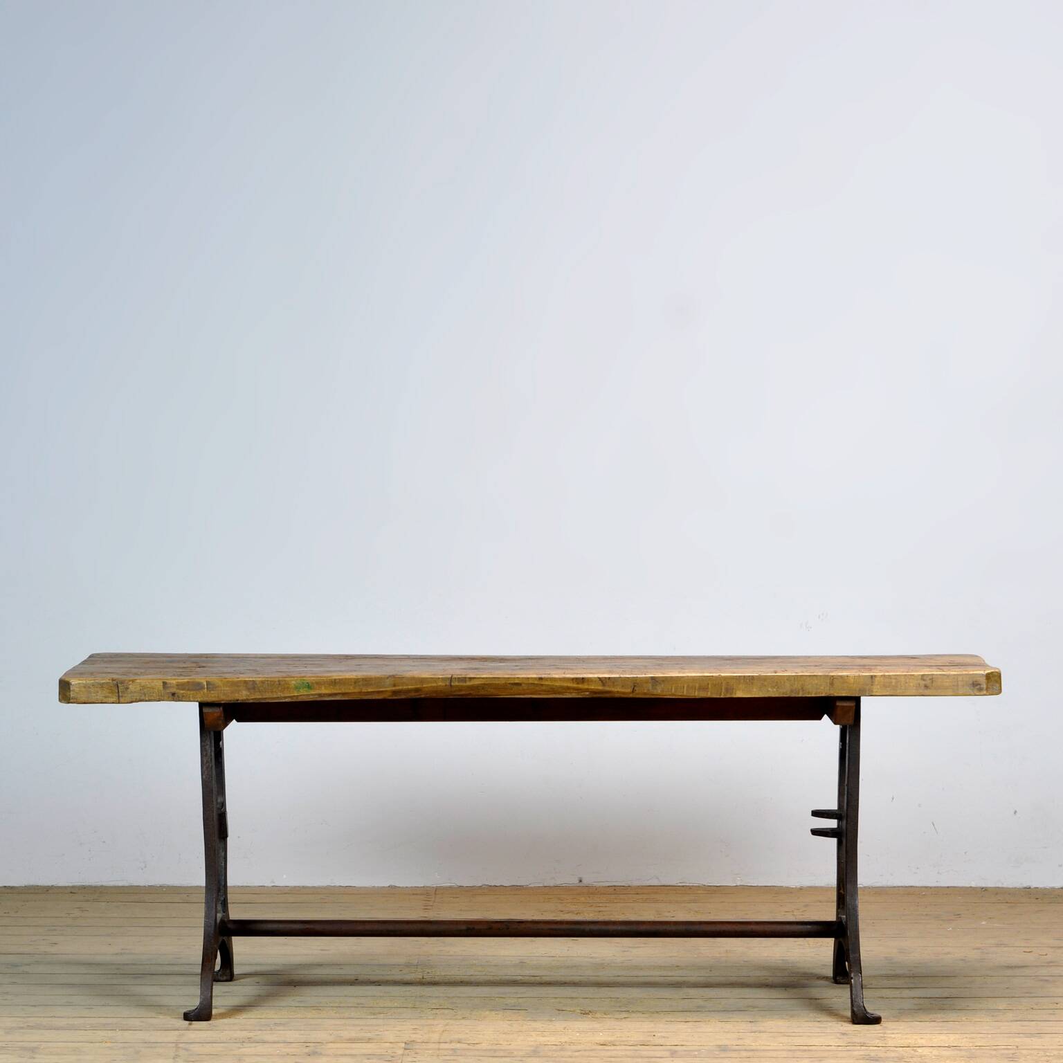 Industrial Table With An Old Pine Top