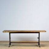 Industrial Table With An Old Pine Top