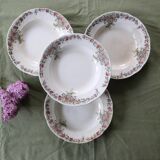 Soup plates x4, Onnaing, Guirlande model, 19th century