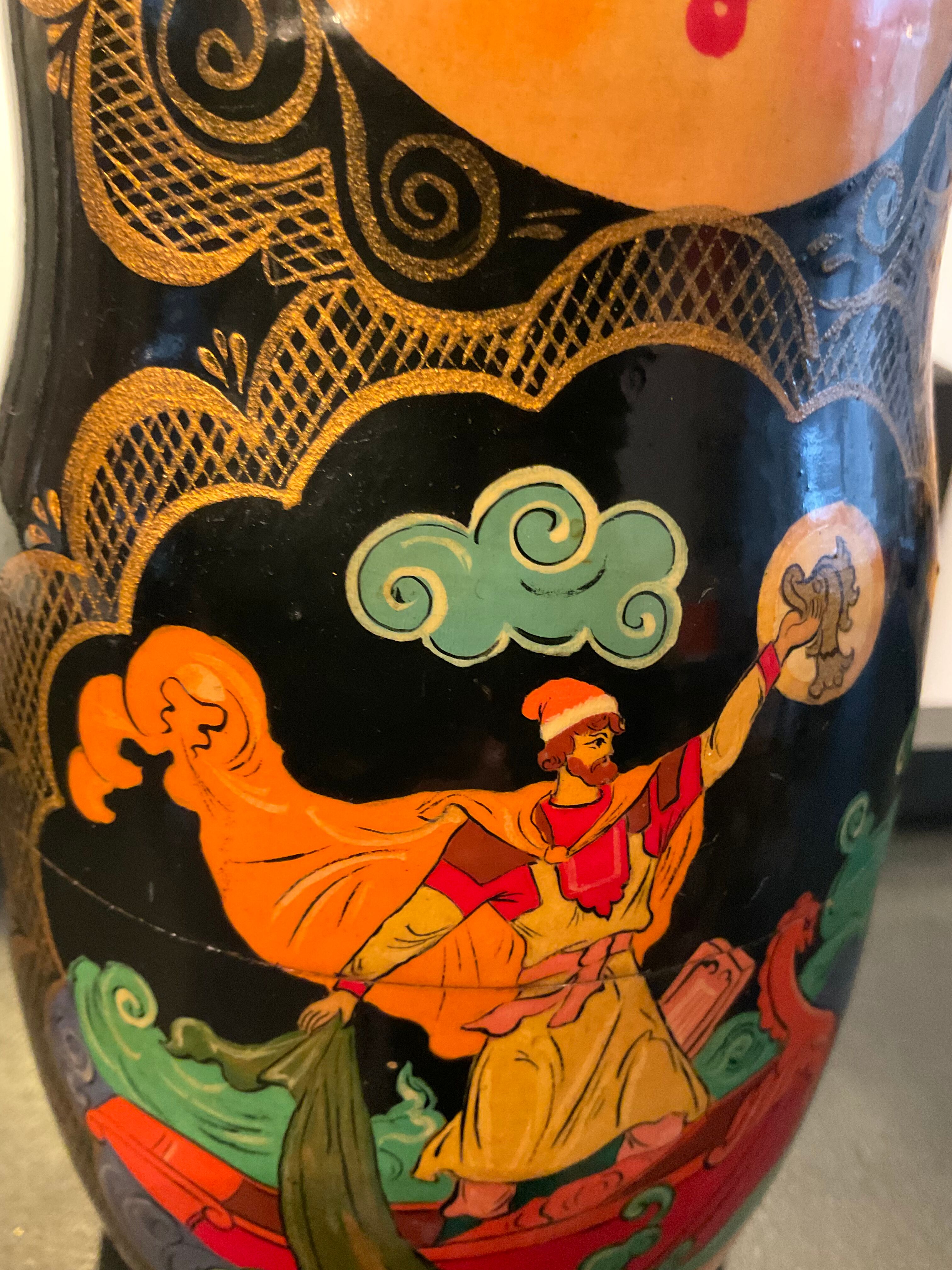 Series of 10 old Russian Matryoshka dolls
