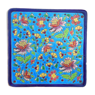 CLOISONNÉ DE LONGWY SOUS PLATE - RARE DÉCOR by LONGWY