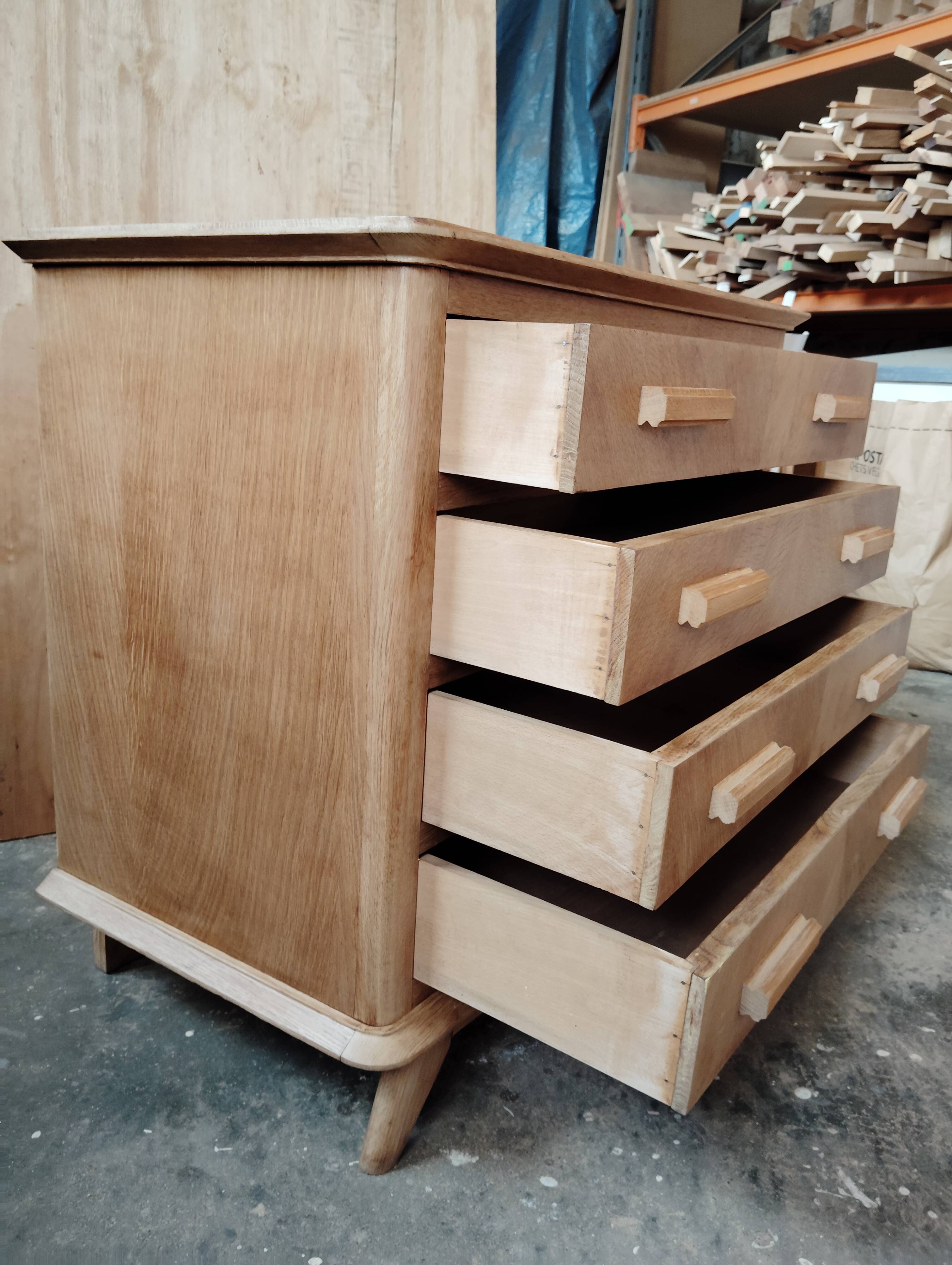 Vintage light oak chest of drawers
