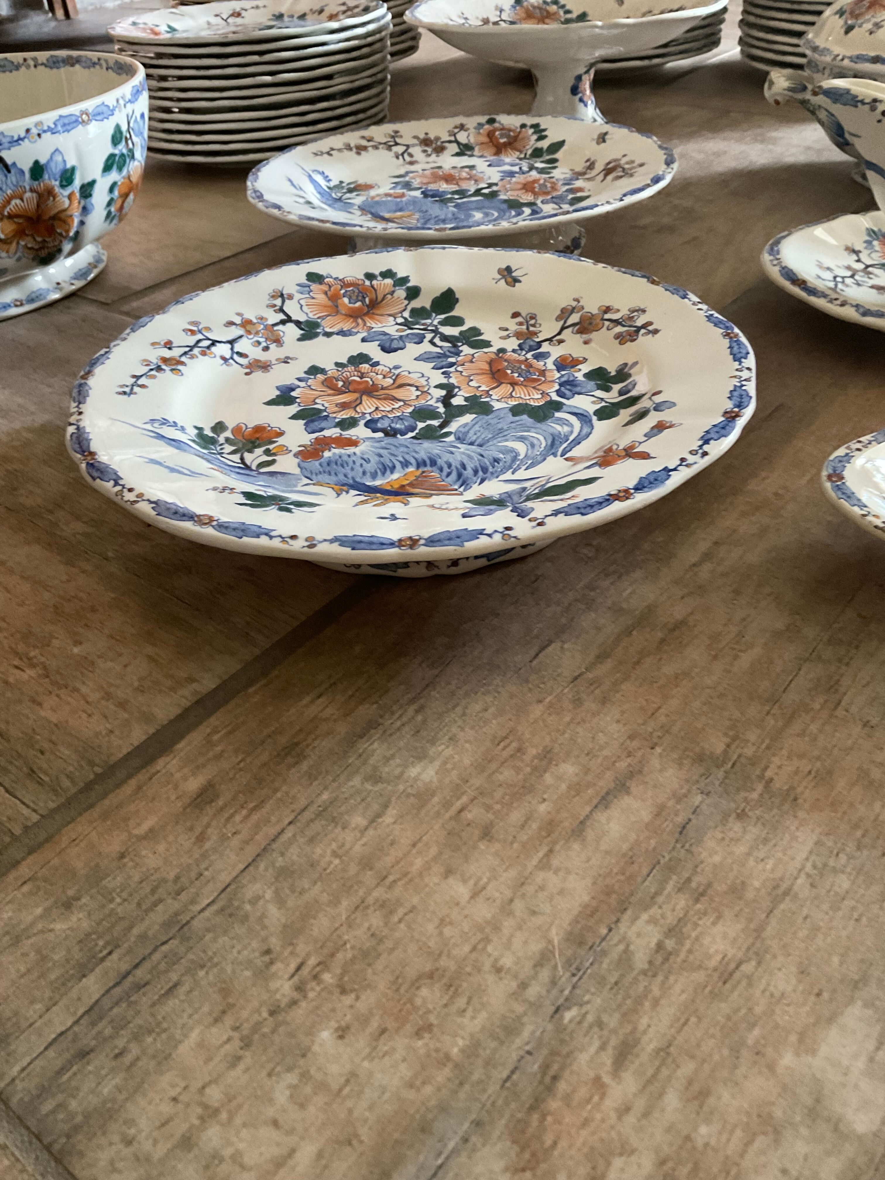 Table service gien au coq, 68 pieces