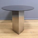 Oval Smoked Glass Table – 1960