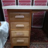 Box desk, 8 drawers, vintage