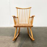 Mid-Century rocking chair model WK-S 7 in beech by Arno Lambrecht for Wk Möbel, 1950s.