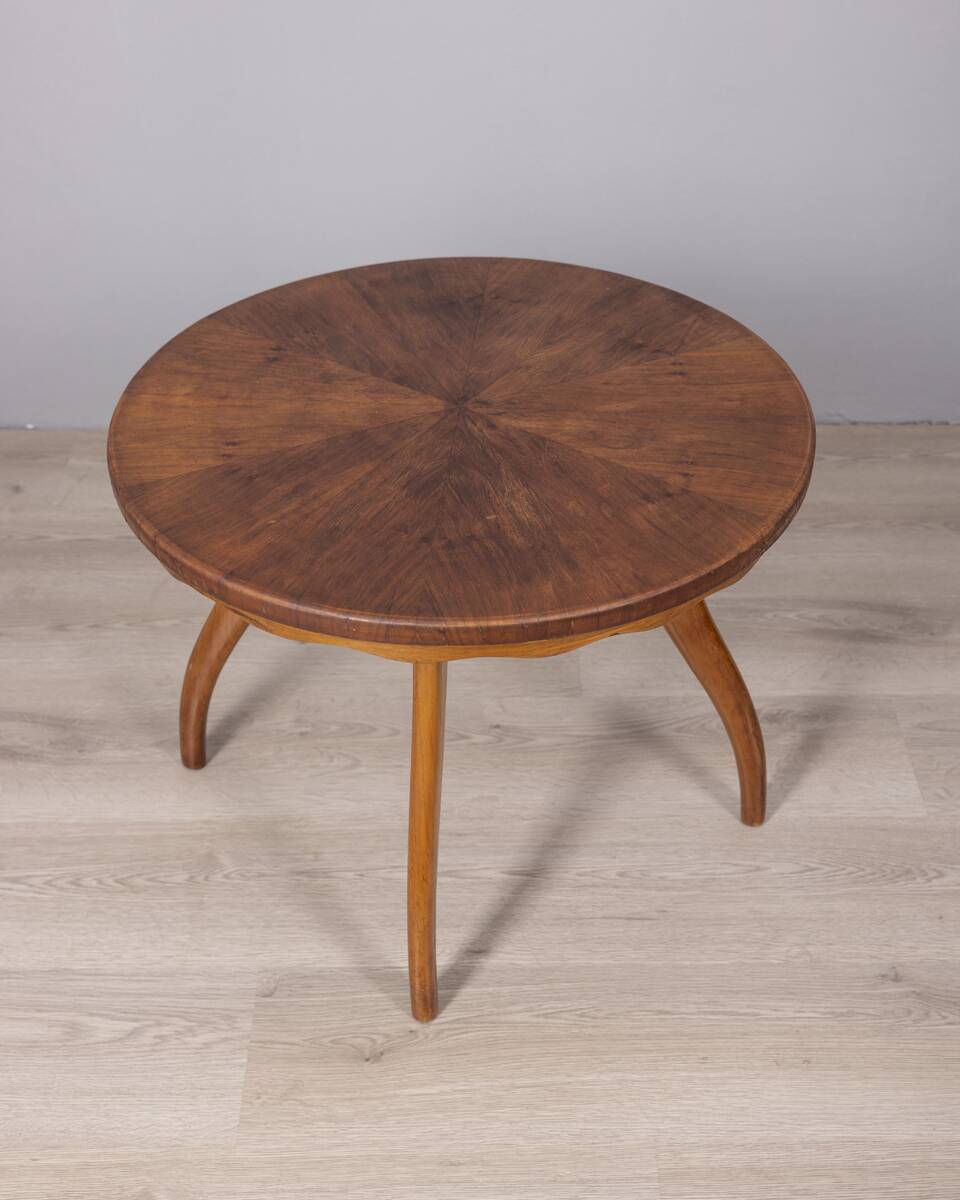 Vintage 1940s wooden coffee table in italian design