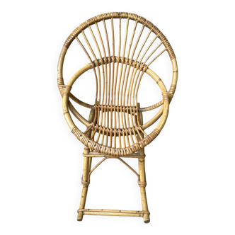 Chaise à bascule en rotin enfant