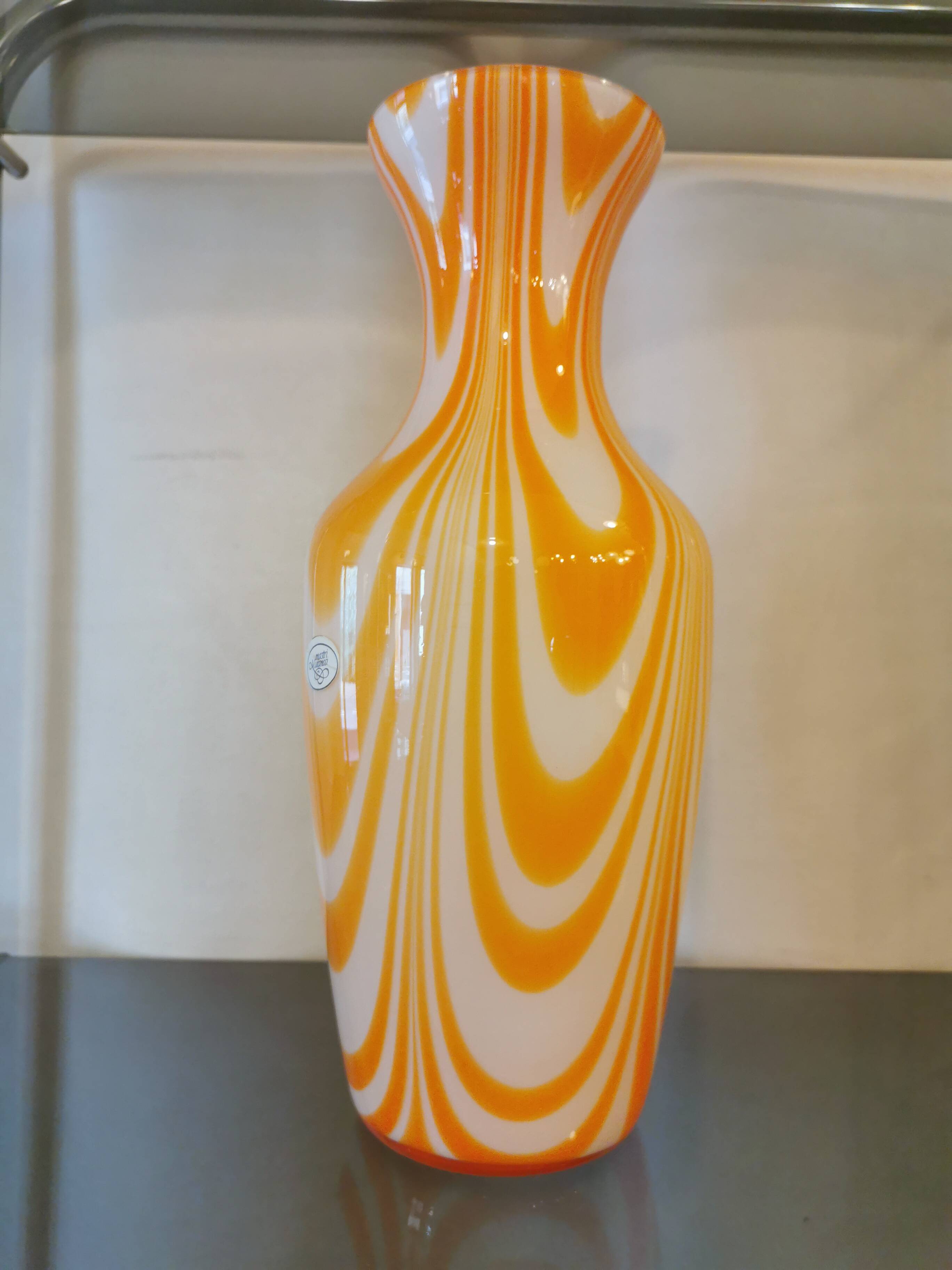 Large vintage Murano glass vase, Italy, 70s