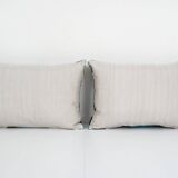 Blue silk ikat velvet pillow covers