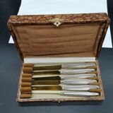 Box of 6 melon knives handle in silver Ernest Prost