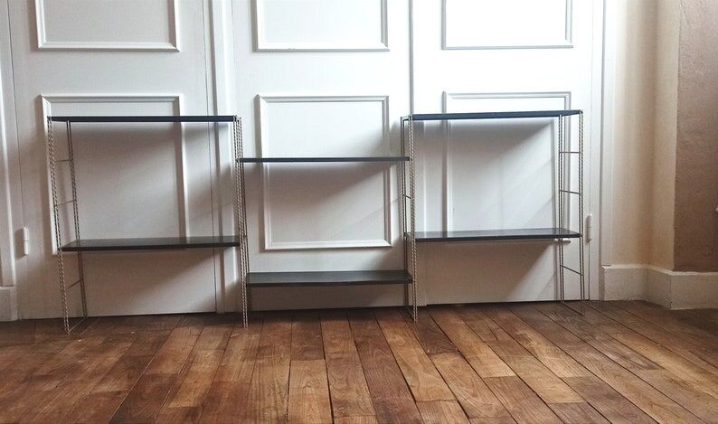 Vintage modular string wall shelf